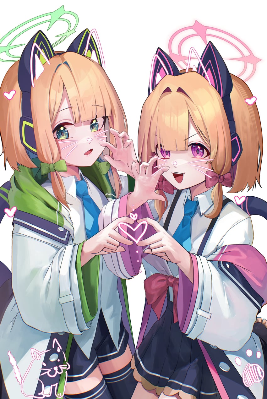 momoi and midori (blue archive) drawn by kraken_mikan