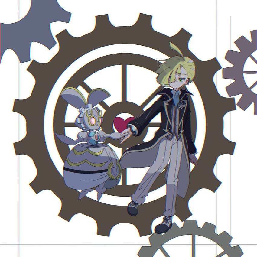 gladion and magearna (pokemon and 1 more) drawn by seiun_(hoshigumo_72)