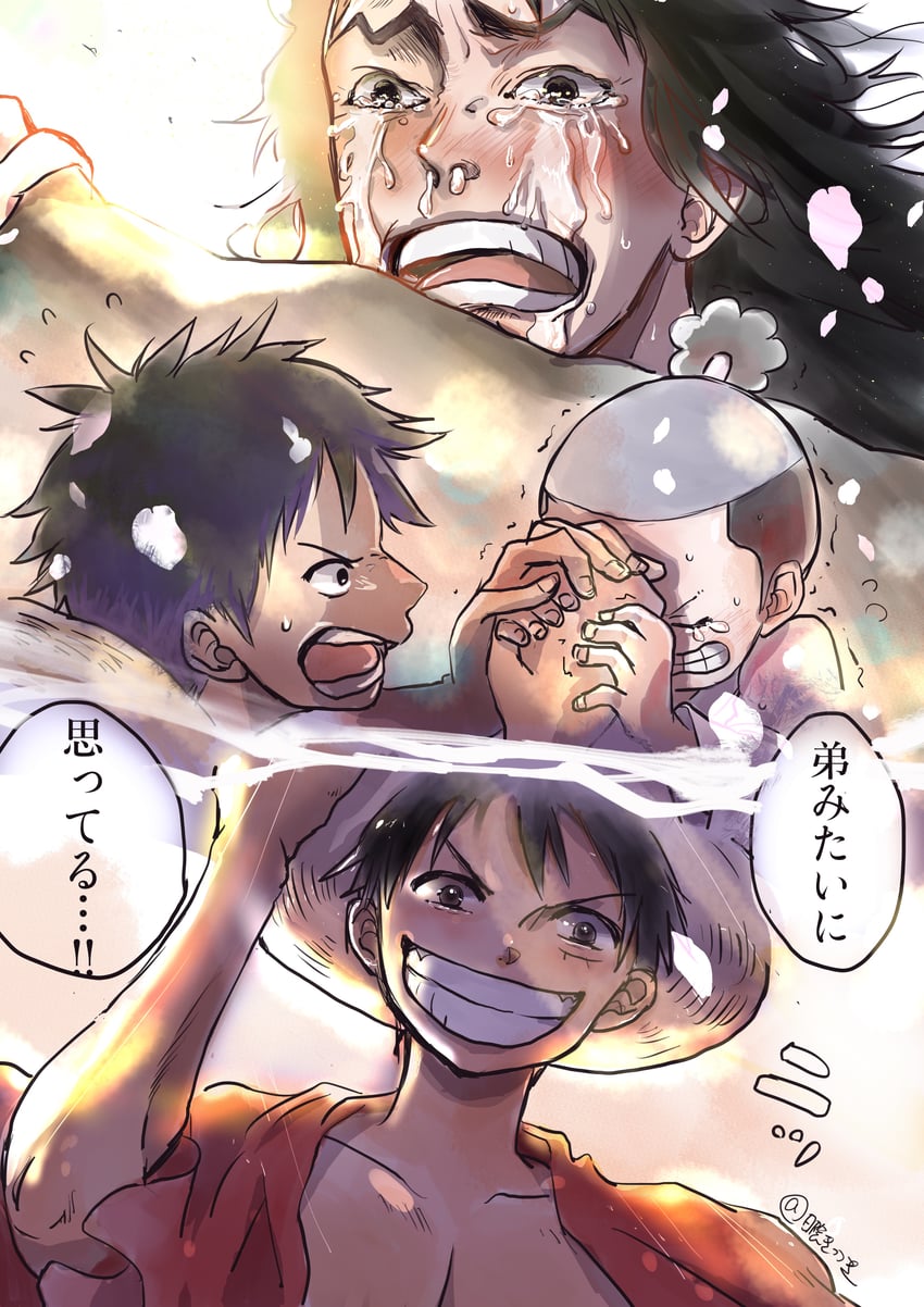 monkey d. luffy and kouzuki momonosuke (one piece) drawn by marble5803