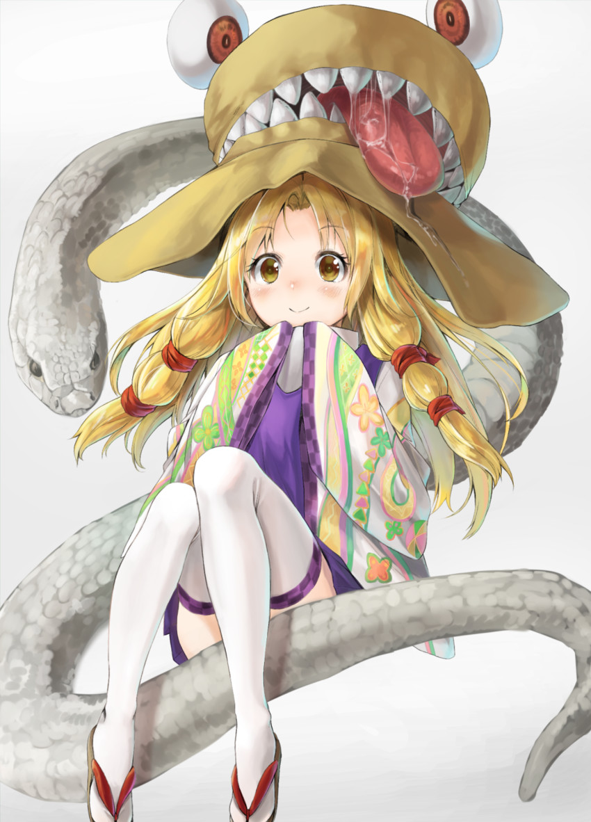 moriya suwako, pyonta, and mishaguji (touhou) drawn by netamaru