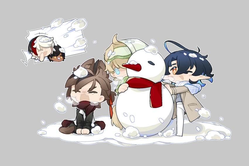 tequila, thorns, lumen, elysium, and stainless (arknights) drawn by huo_xi_shan_hui_(eunomia)
