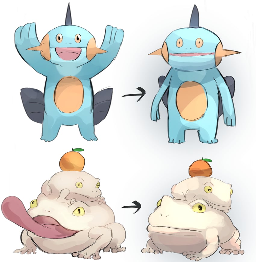 marshtomp and toadally awesome (pokemon and 2 more) drawn by hatano_kiyoshi
