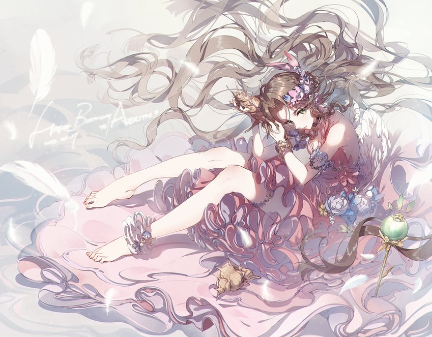 aerith gainsborough (final fantasy and 1 more) drawn by kieta