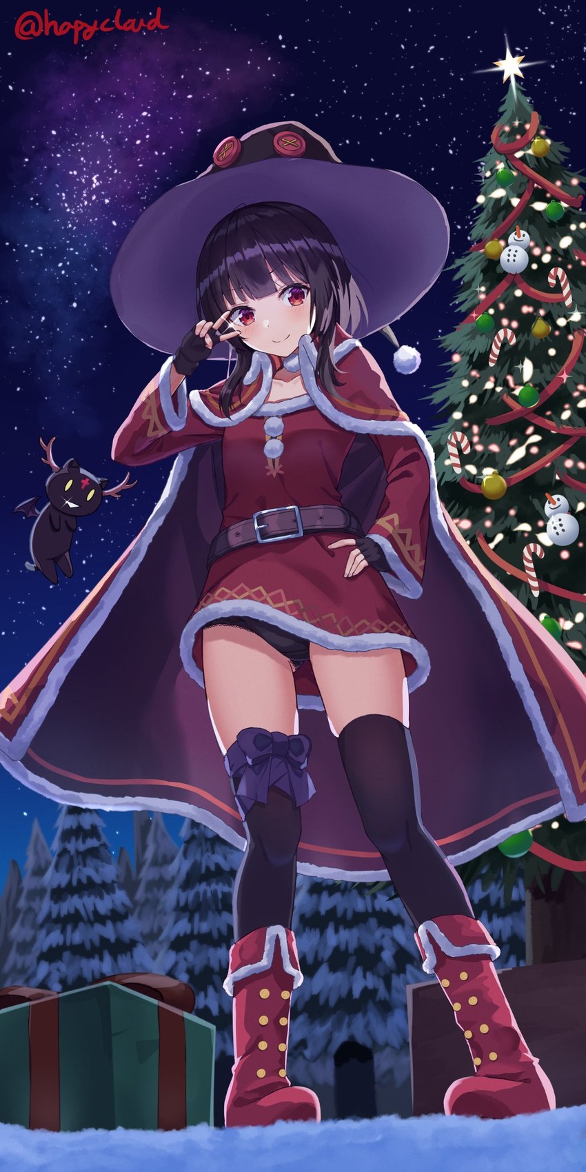 megumin and chomusuke (kono subarashii sekai ni shukufuku wo!) drawn by happycloud