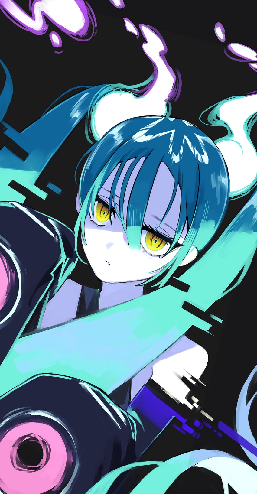 hatsune miku and ghost miku (pokemon and 2 more) drawn by teizen_(niwamaee)