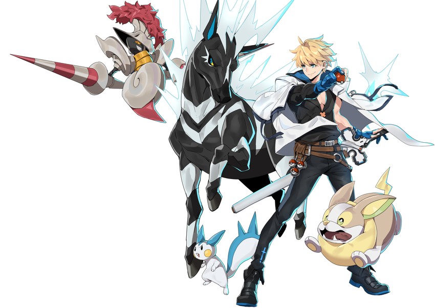 pachirisu, yamper, ky kiske, zebstrika, and escavalier (pokemon and 2 more) drawn by makai
