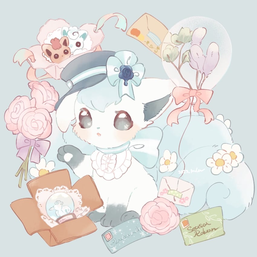 alolan vulpix and vulpix (pokemon) drawn by mkt_(buizu-miki)