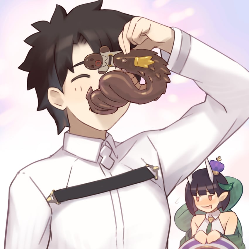 fujimaru ritsuka and biscione (fate and 1 more) drawn by takano_kou