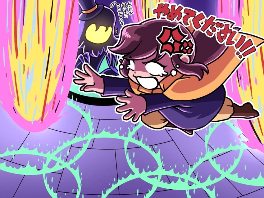 hat kid and snatcher (a hat in time) drawn by zabalam_inana