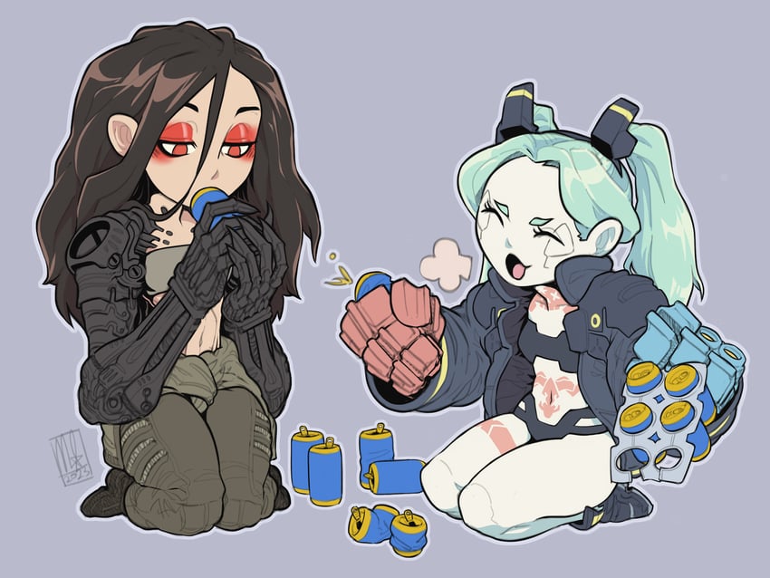 rebecca and glory (cyberpunk and 3 more) drawn by bigmsaxon