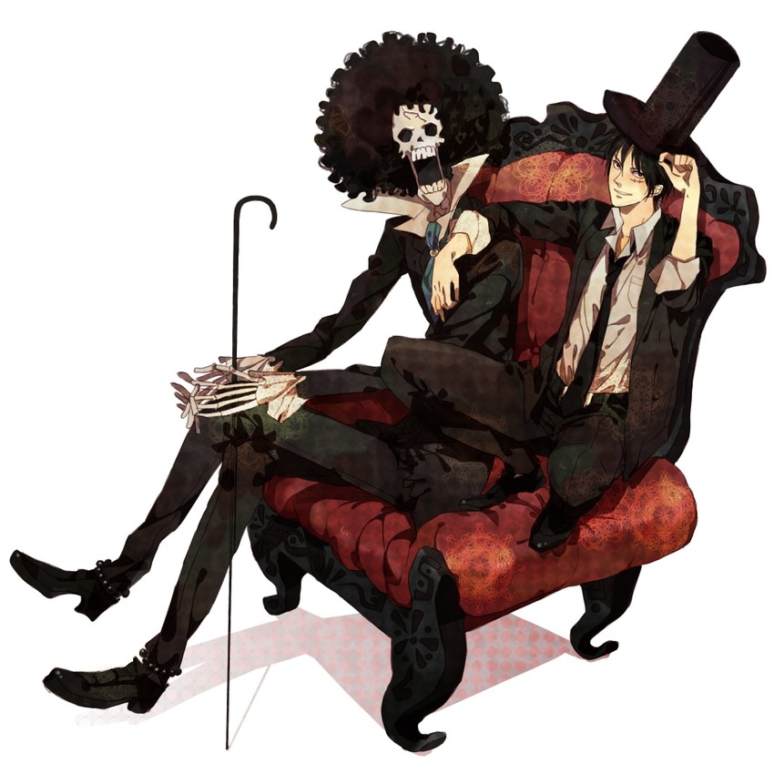 monkey d. luffy and brook (one piece) drawn by mcr