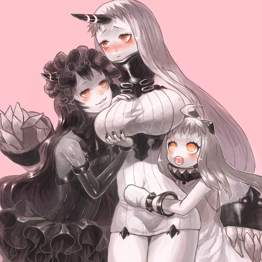northern ocean princess, seaport princess, and isolated island oni (kantai collection) drawn by miyo_(ymio)