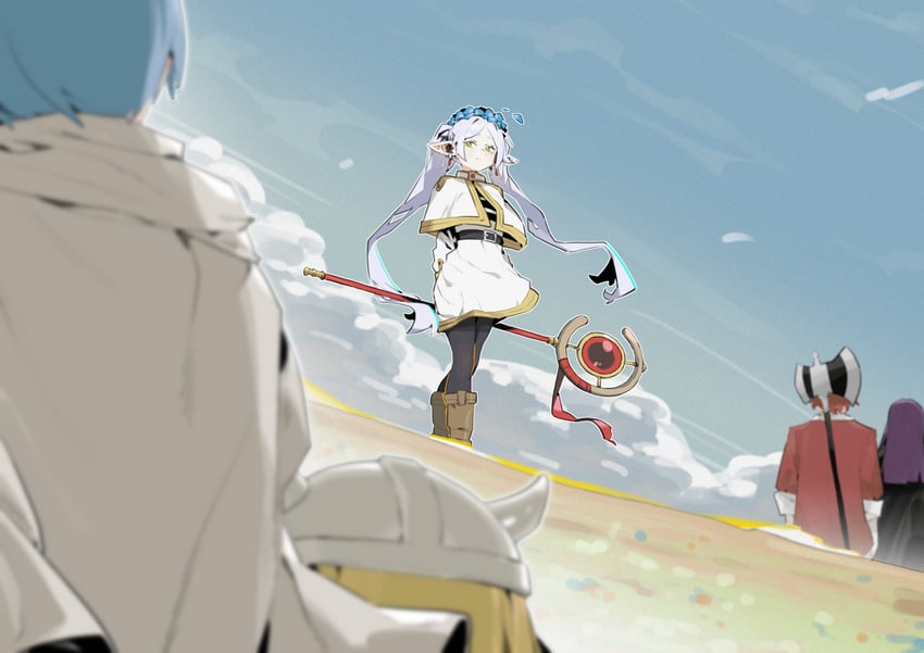 frieren, fern, stark, himmel, and eisen (sousou no frieren) drawn by renxzd