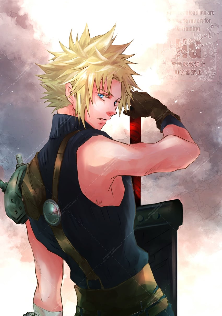 cloud strife (final fantasy and 2 more) drawn by mkonoshiro1