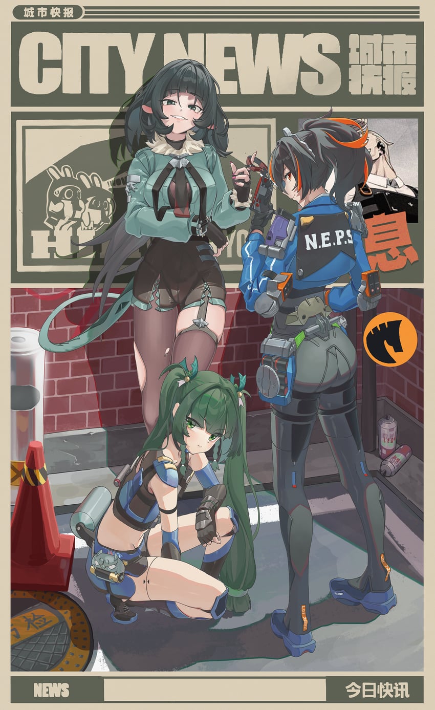 jane doe, zhu yuan, and qingyi (zenless zone zero) drawn by momo_(2240807)
