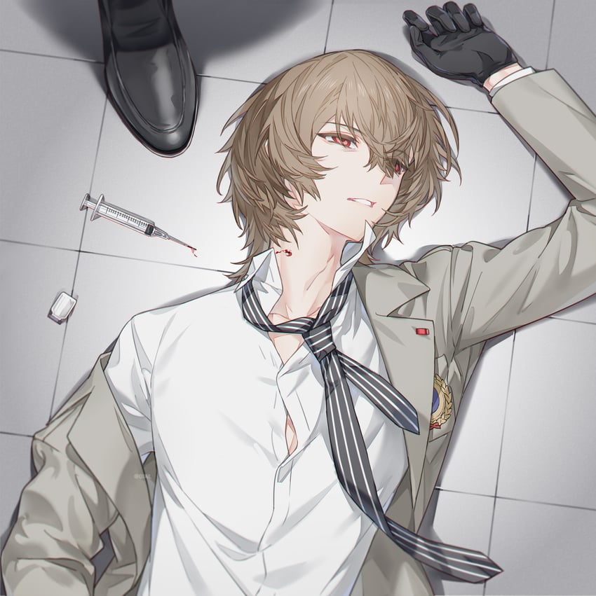 akechi gorou (persona and 1 more) drawn by anchun_(quail0503)