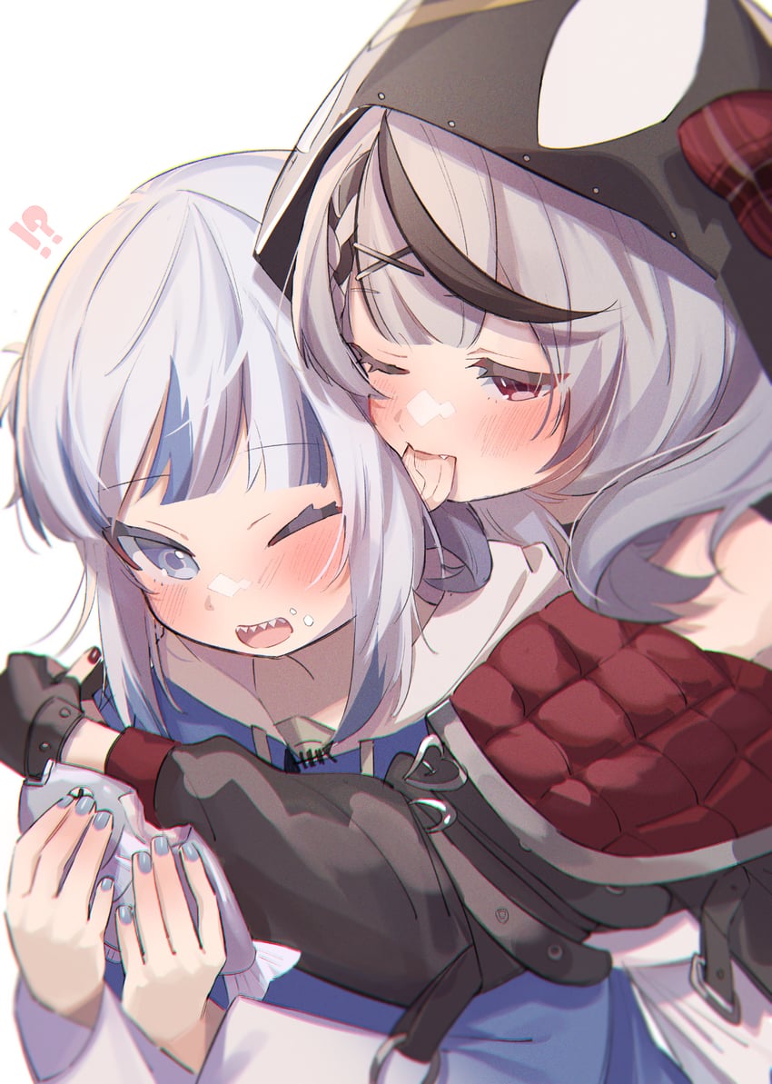 gawr gura and sakamata chloe (hololive and 1 more) drawn by 852_box