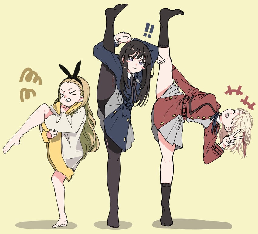 nishikigi chisato, inoue takina, and kurumi (lycoris recoil) drawn by panyatteria