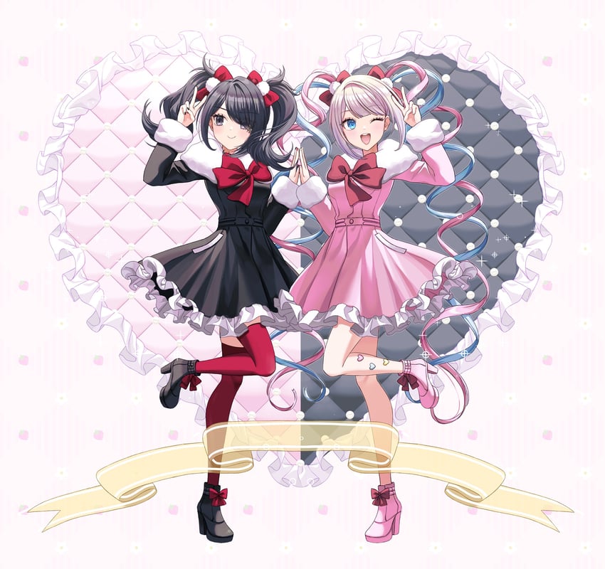 chouzetsusaikawa tenshi-chan and ame-chan (needy girl overdose) drawn by kem_(zpacbzpacb)