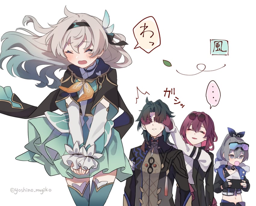 firefly, kafka, silver wolf, and blade (honkai and 1 more) drawn by yoshino_mugiko