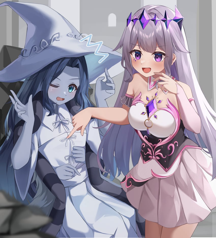 koseki bijou and ranni the witch (hololive and 2 more) drawn by cet_(hajisirazunoko)