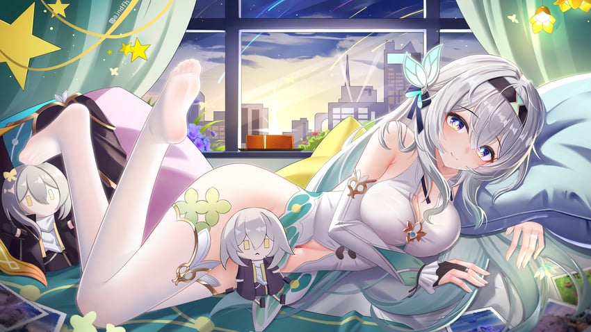 trailblazer, firefly, and stelle (honkai and 1 more) drawn by jndfh