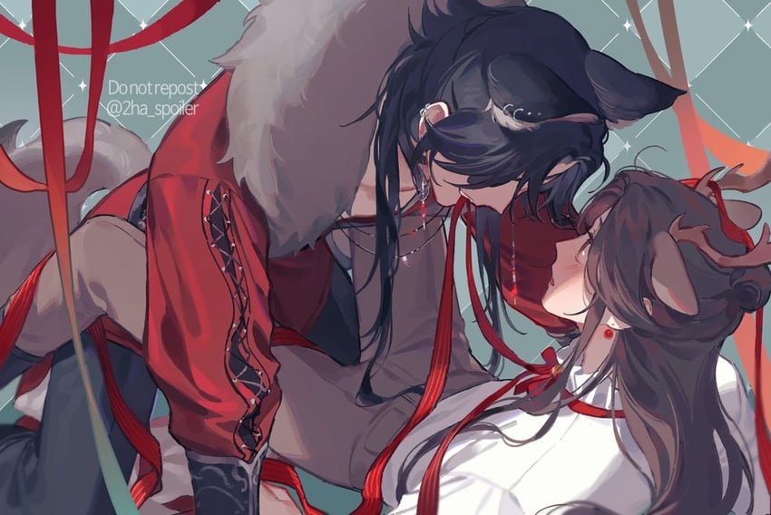 xie lian and hua cheng (tianguan cifu) drawn by galbae