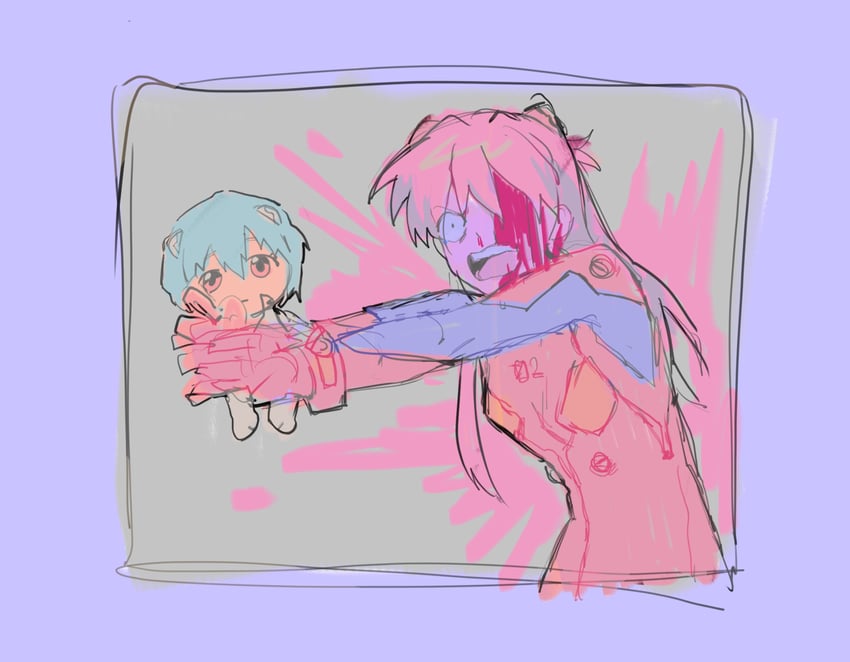souryuu asuka langley, ayanami rei, and rei chikita (neon genesis evangelion and 1 more) drawn by shinjiisdead