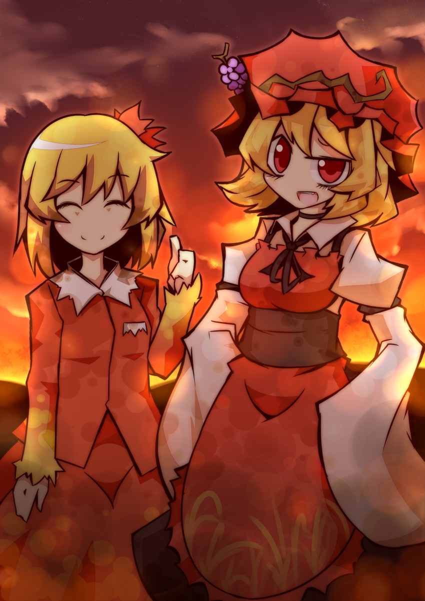 aki minoriko and aki shizuha (touhou) drawn by nosada
