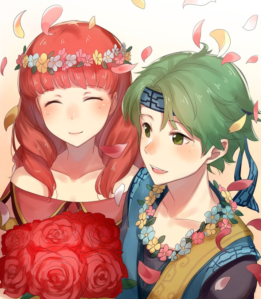 celica and alm (fire emblem and 2 more) drawn by haru_(nakajou-28)