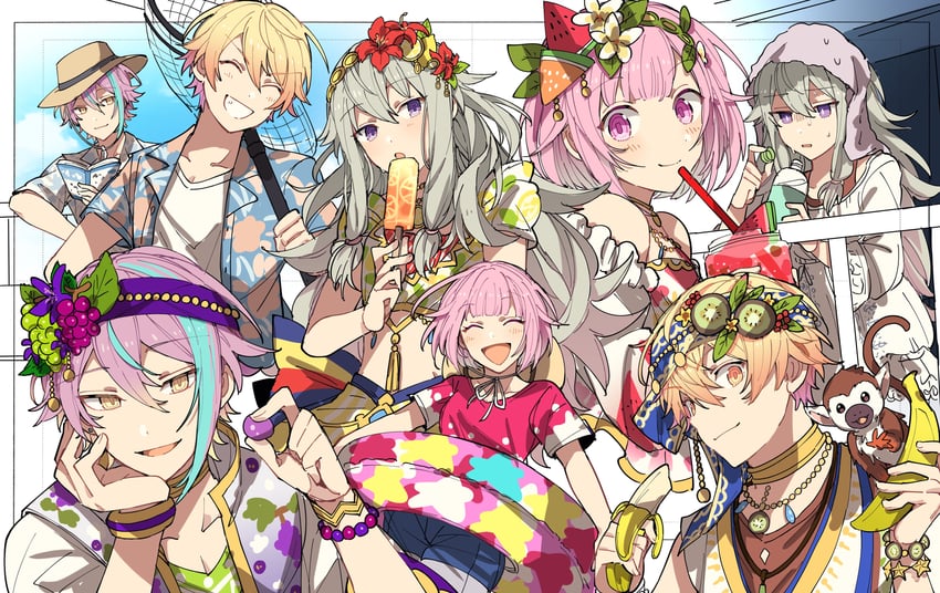 ootori emu, tenma tsukasa, kusanagi nene, and kamishiro rui (project sekai) drawn by hoshi-toge