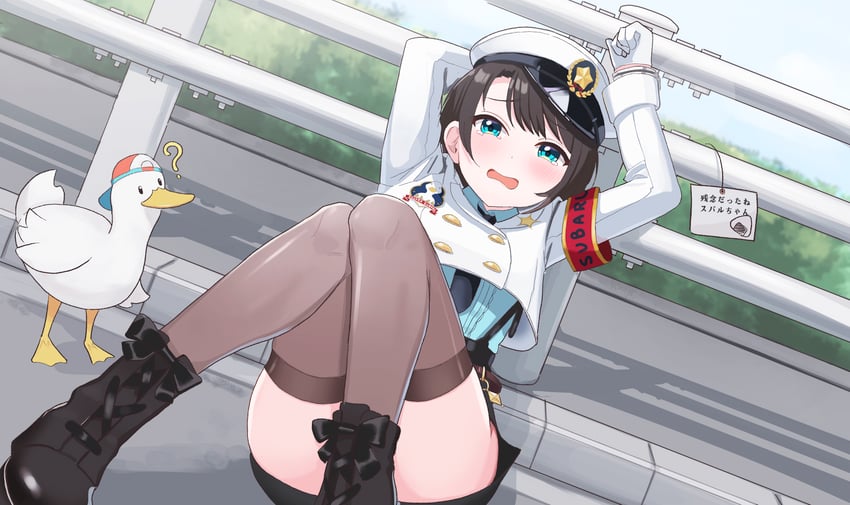 oozora subaru and subaru duck (hololive) drawn by taachika