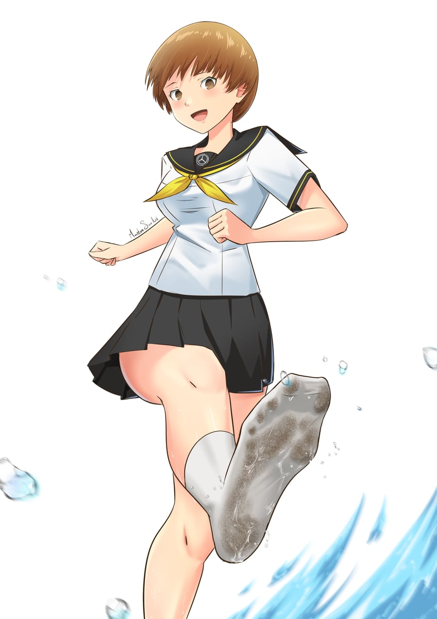 satonaka chie (persona and 1 more) drawn by master_sick_art