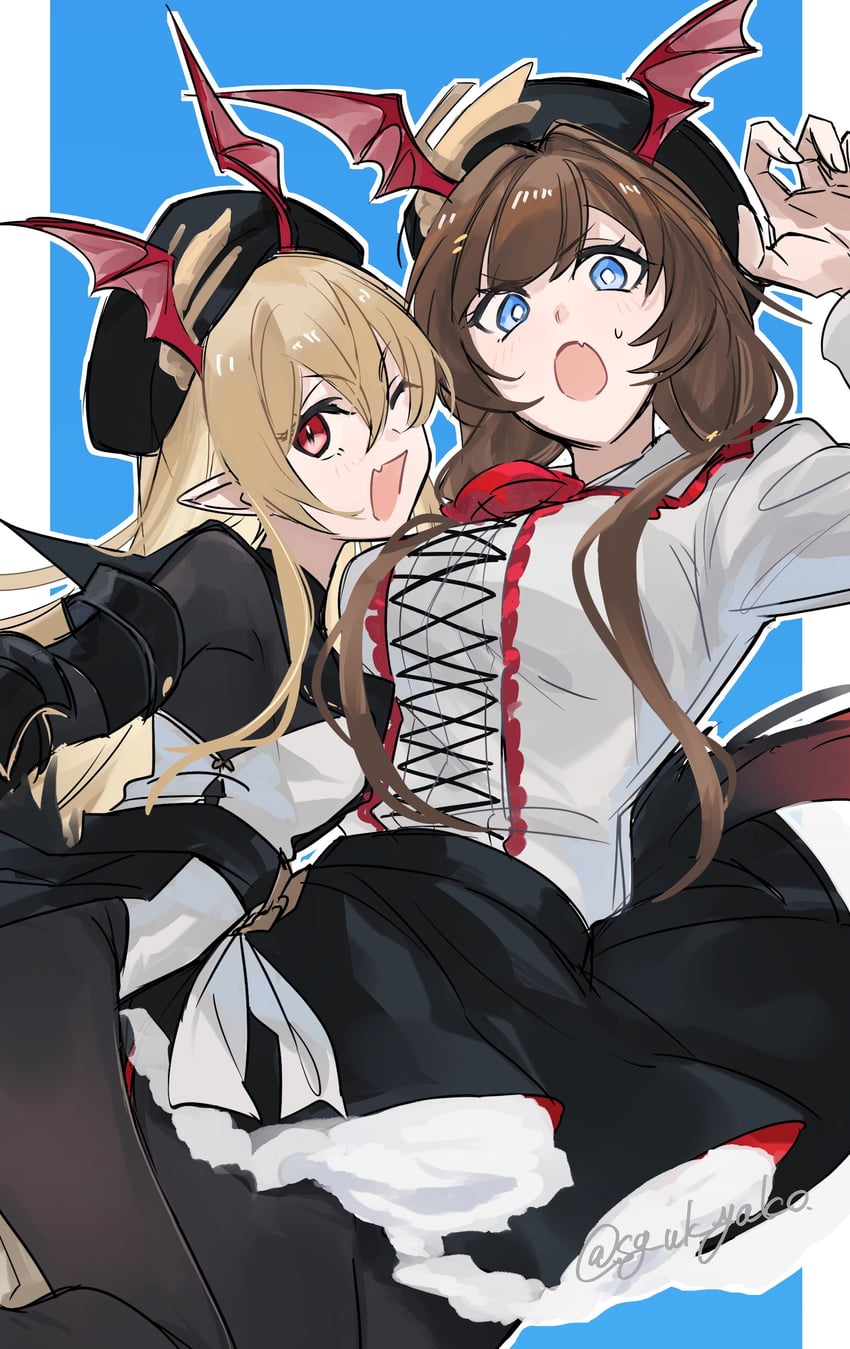 vampy and raziel (granblue fantasy) drawn by yakota_(usuk-yako)