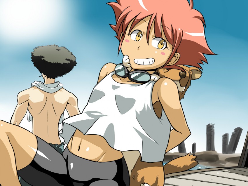 spike spiegel, edward wong hau pepelu tivrusky iv, and ein (cowboy bebop) drawn by tukiwani