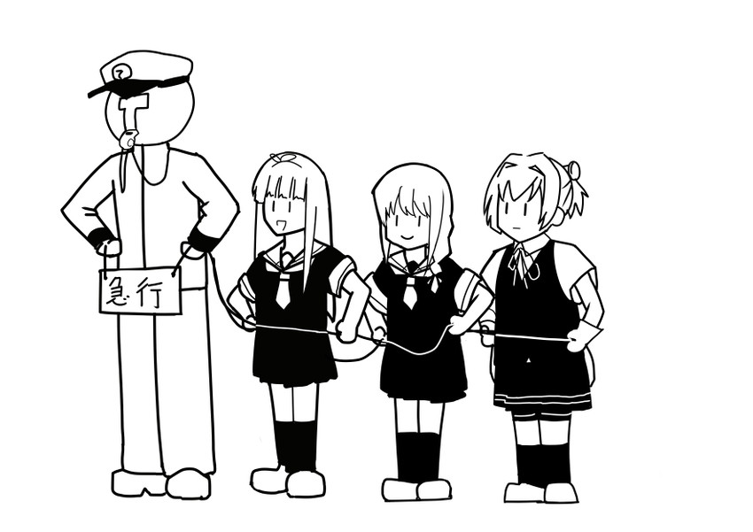 admiral, shigure, yuudachi, and shiranui (kantai collection) drawn by kozy