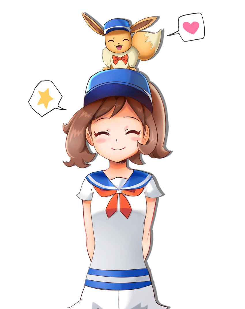 eevee and elaine (pokemon and 1 more) drawn by mr.thunderigor
