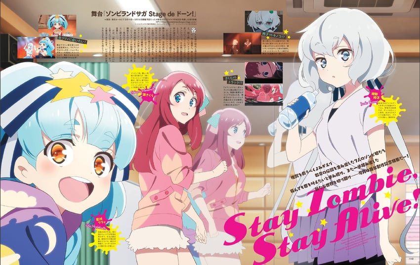 konno junko, minamoto sakura, and hoshikawa lily (zombie land saga) drawn by hakoda_nanami