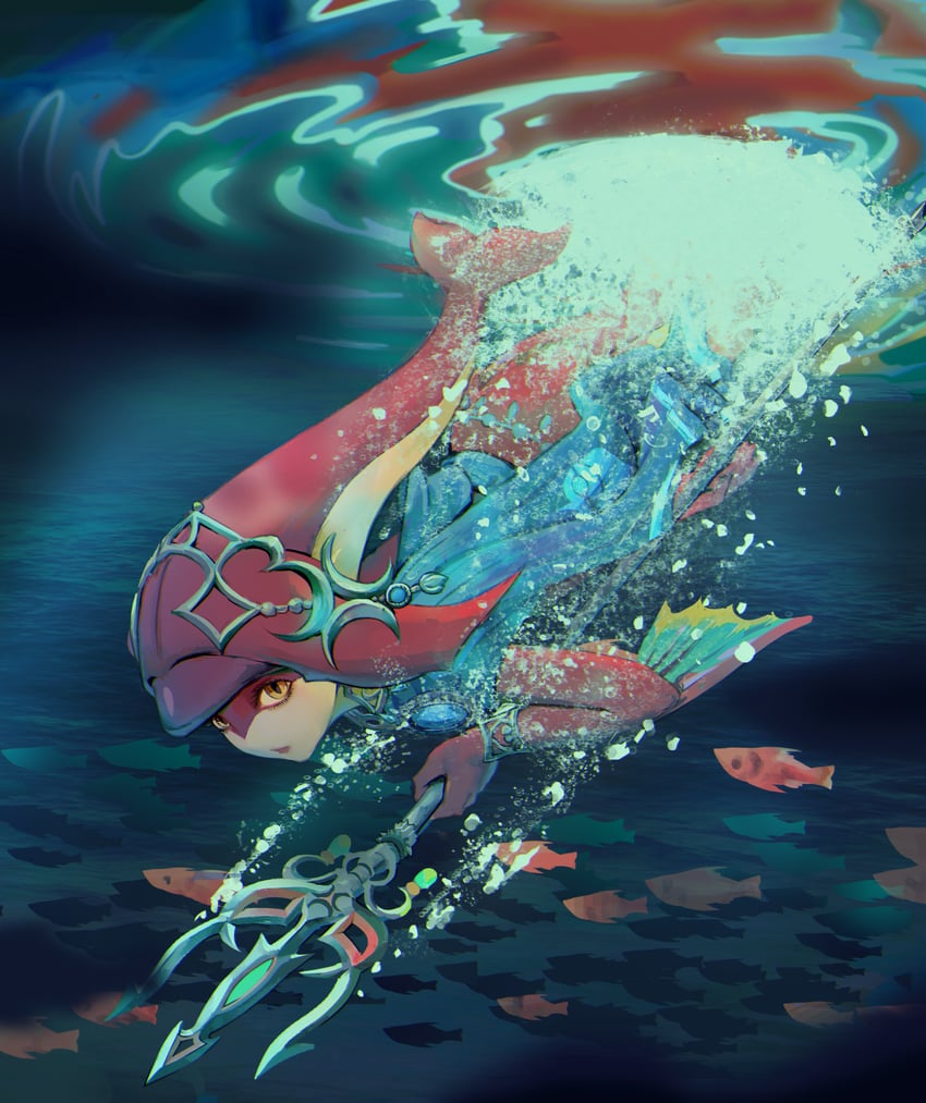 mipha (the legend of zelda and 1 more) drawn by googerm