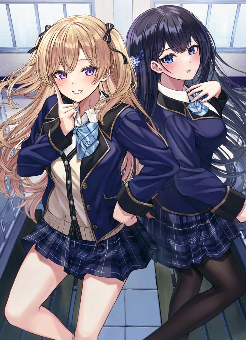 toujou hisame and christina westwood (konna kawaii iinazuke ga iru noni hoka no ko ga suki nano?) drawn by kurousagi_yuu