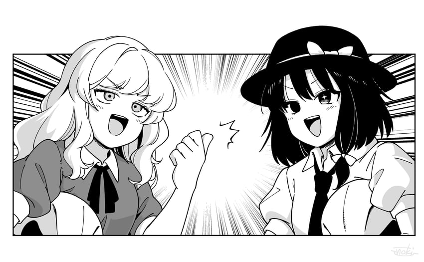 usami renko and maribel hearn (touhou) drawn by fujinoki_(horonabe-ken)