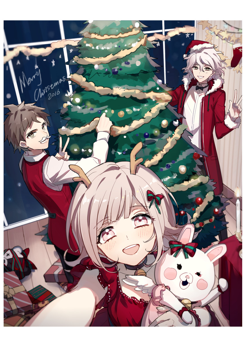 nanami chiaki, komaeda nagito, hinata hajime, monokuma, and usami (danganronpa and 1 more) drawn by unagi_(nakaelric)