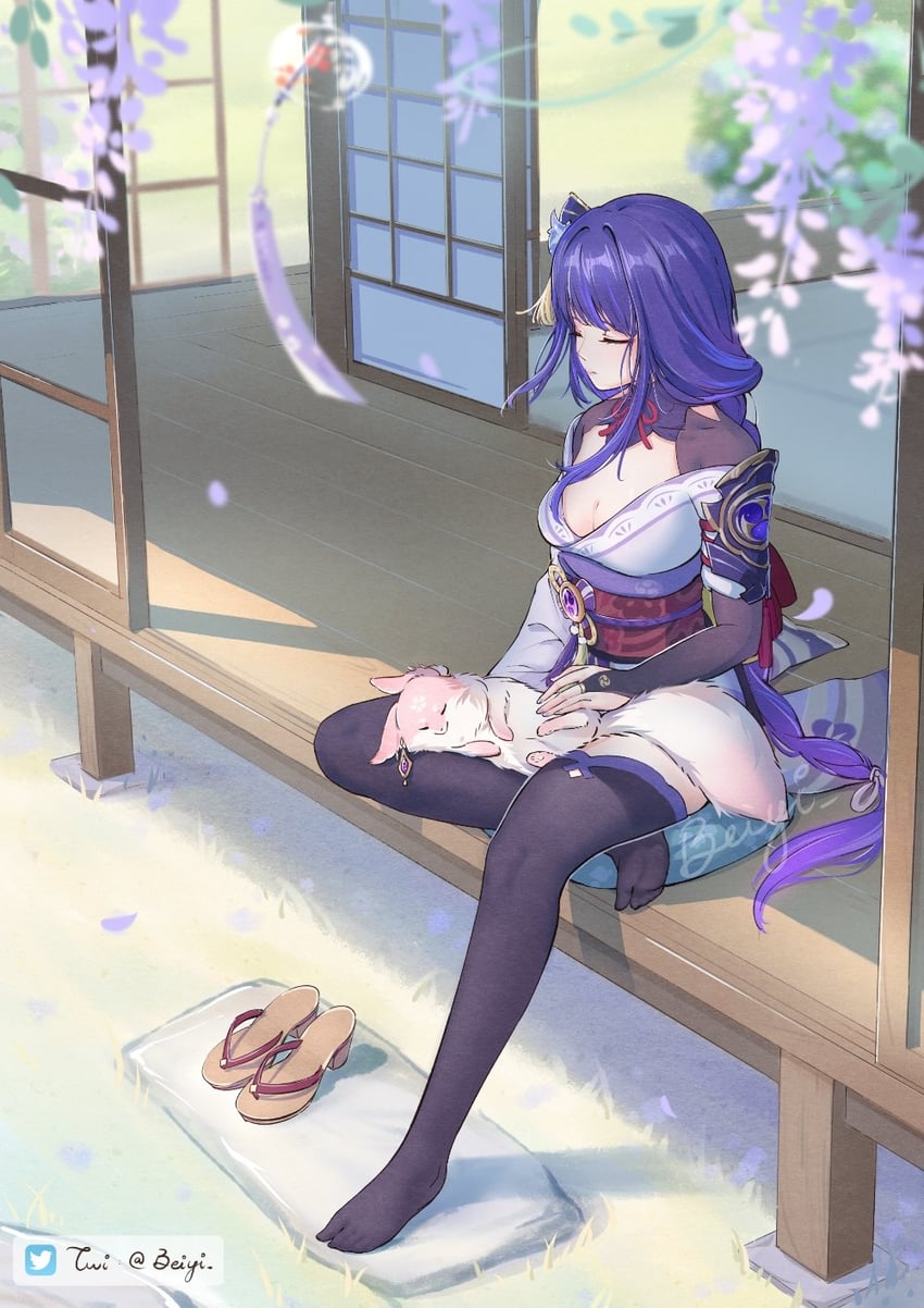 raiden shogun and yae miko (genshin impact) drawn by beiyi