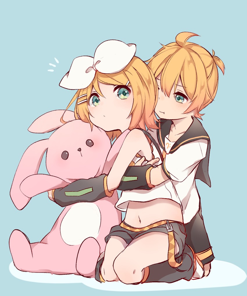 kagamine rin and kagamine len (vocaloid) drawn by sazanami_(ripple1996)