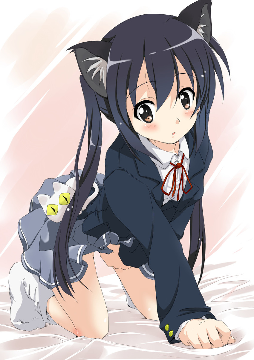 nakano azusa and utamaru (k-on! and 2 more) drawn by nekogoro