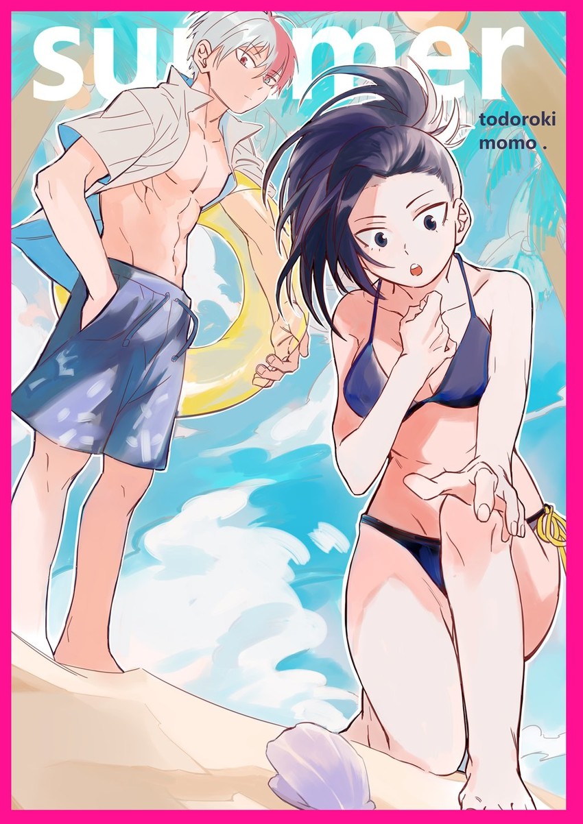 todoroki shoto and yaoyorozu momo (boku no hero academia) drawn by gwillarmy