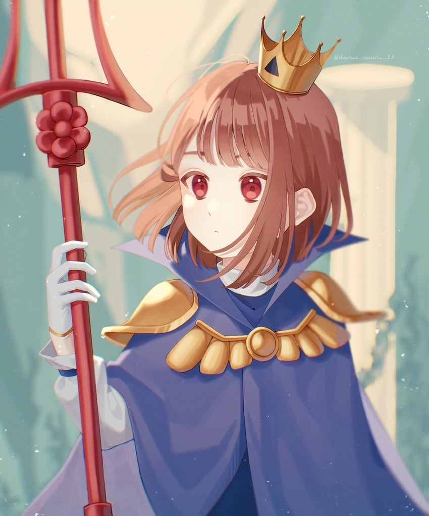 chara and asgore dreemurr (undertale) drawn by ake_blood
