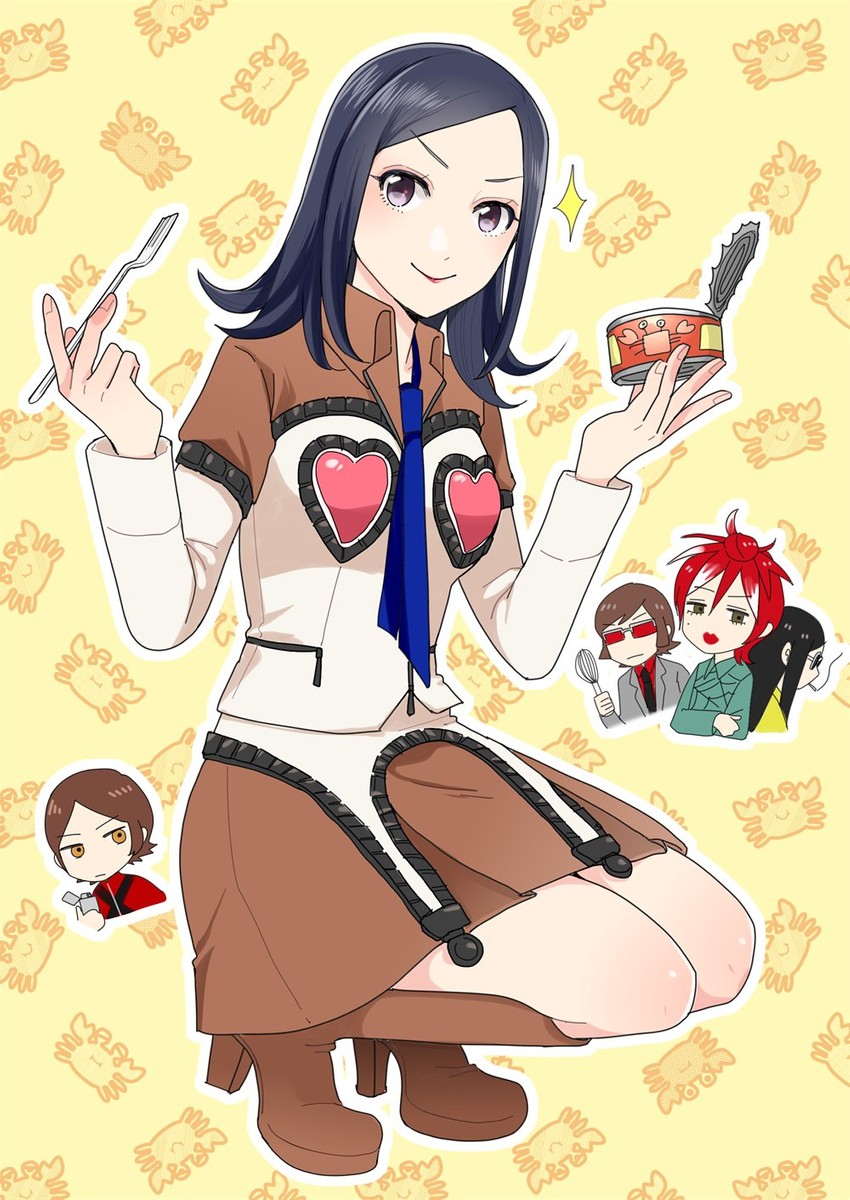 suou tatsuya, amano maya, suou katsuya, serizawa ulala, and baofu (persona and 2 more) drawn by mikawa_miso