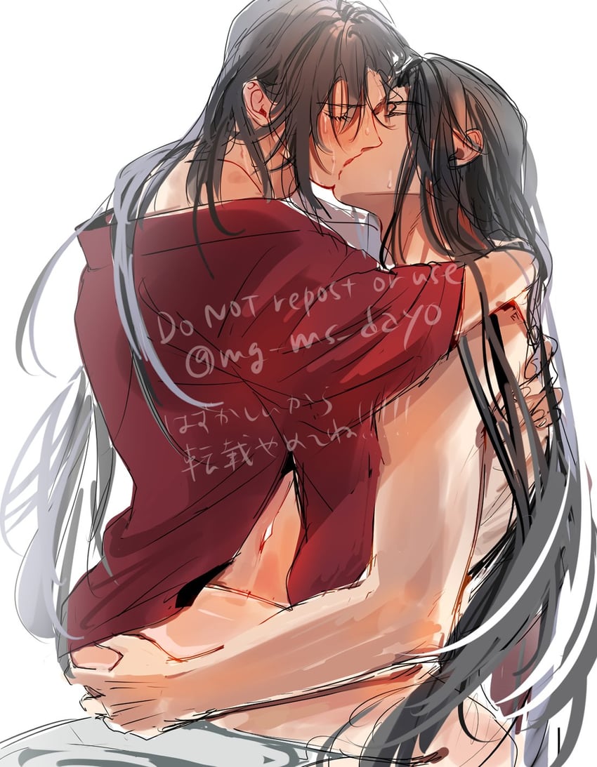 wei wuxian and lan wangji (modao zushi) drawn by mg_ms_dayo