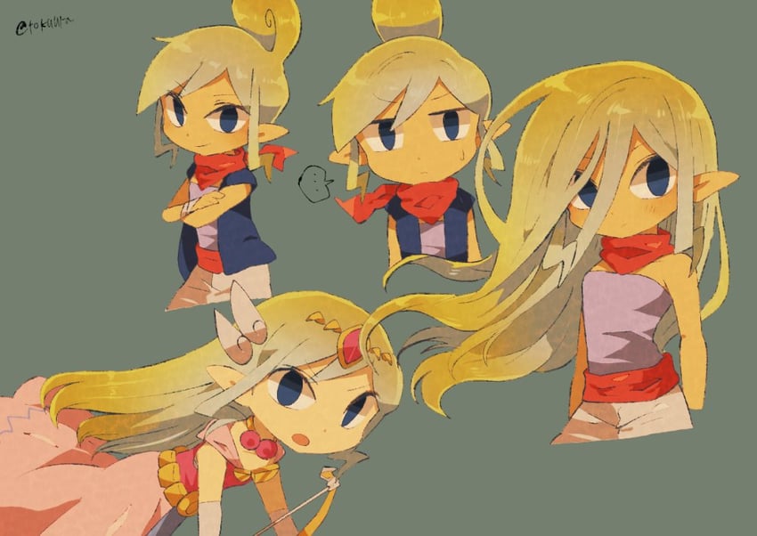 princess zelda, toon zelda, and tetra (the legend of zelda and 1 more) drawn by tokuura